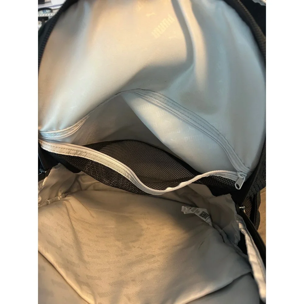 Puma Black‎ Textured Sports Backpack Multi-Pocket Laptop Bag Mens